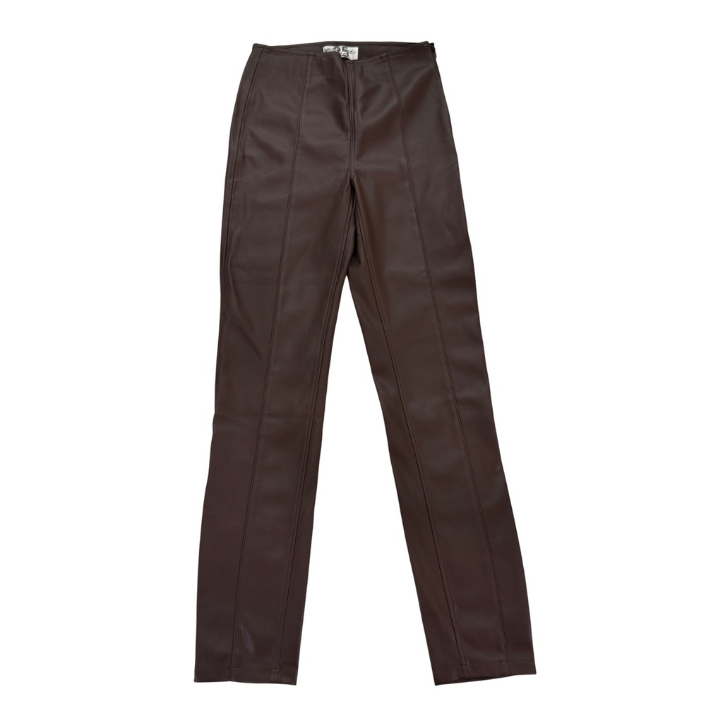 WE THE FREE x FREE PEOPLE Brown Faux Leather Slim Pants Size 25
